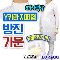 Foryou2394 방진가운 기본형 카라 제전 방진 위생복 마스크 작업복 무균복 위생용품, 화이트S