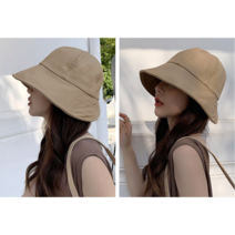생각마켓 여성 챙 넓은 벨크로 벙거지 모자 버킷햇