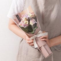 쁘띠수국꽃다발P3 FMBBFT조화, 버건디/★PP백 3호★ - 칼라
