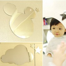 리파인드 아크릴 안전거울 구름거울 원형거울 마우스거울 어린이거울 벽거울 데코아크릴, 선택03-원형 세트
