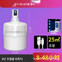 Ciliver 태양광 LED 충전 전구 야외 노점 야시장등 조명 풍선등 캠핑 이동식 텐트 비상등, 1개, ZP004 일렉트릭 36 심