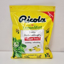리콜라 레몬 민트 사탕 캔디 342g x 1개 RICOLA LEMON MINT candy 342G X 1봉지 swiss herb lozenges sugar free, 1