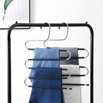 홈앤하우스 논슬립 5단 바지걸이 4P, 1, 없음/없음/없음