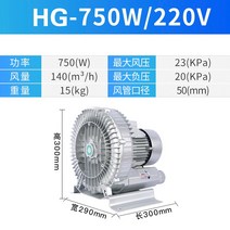 양식장 펌프 와류팬 송풍기 링브로워 링블로아 연못, HG750W 220V