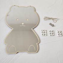 믿고사 붙이는 전신거울 원형 인테리어 스티커 부착 시트지북유럽 토끼 곰 모양의 거울 아크릴 데스크탑, 01  bear