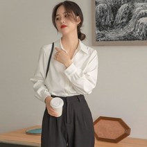 링클프리셔츠 주름없는블라우스 남방 루즈핏 칼라 Shirt 코튼 구김없는