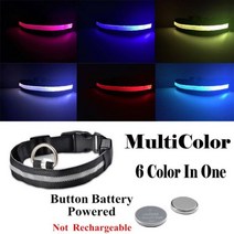 강아지 고양이 USB 충전식 애완견 LED 발광 칼라 야광 깜박이 목걸이 야외 산책 야간 안전 용품, Mutiucolor Battery_M(40-48cm)
