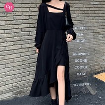 시크힐즈 사선 포인트 언발 트임 캐주얼 원피스 00171