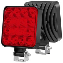 48w 16LED 작업등 바 DRL 주간 주행등 방수 자동차 조명 어셈블리 트럭 오프로드 트랙터 12V, 02 Red, 02 Red