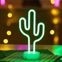 네모라마 네온사인 LED 무드등 조명 간판, 선인장