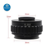 CTV-0.35x/0.5x/1X 초점 조정 가능 C 마운트 어댑터 링 M38 38mm Simul Focal 3 안 스테레오 현미경 USB 비디오 카메라, 0.35X 2