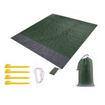 텐트모래주머니 캠핑 천막 캐노피 고정 모래주머니 200x210cm 포켓 피크닉 방수 비치 매트 모래 담요 야외 텐트 접이식 커버 침구, [02] 200x210cm, [02] Green