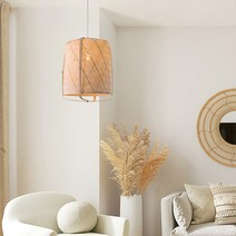 아루바 라탄 1등 펜던트조명 우드 식탁등 /볼램프포함, 주백색(아이보리)