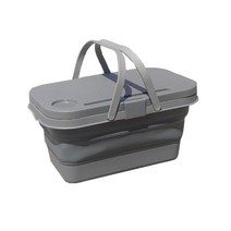 접이식 피크닉가방 바구니 폴딩 박스 야외용 캠핑수납가방 캐리백 백패킹 초보캠핑, 1개, 화이트블랙