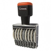 [모비딕컴퍼니] 매표인주 자동숫자스탬프 다용도숫자도장 문구용넘버링 도장용인주 phiao, 잇★ 그린 넘버링 4mm 12단 넘버링찍기 흑단목도장, [좋아요]