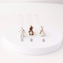 유메이루리 토끼 목걸이 은목걸이 도자기팬던트 다람쥐 미니어쳐