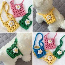 네트 강아지가방 패션꽃가방 강아지크로스백, S, 블랙