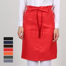 워크라인 심플 허리 앞치마 (허리형)바리스타 앞치마, 레드