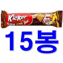 크라운제과 키커 초코바 30g x 15봉 사무실 탕비실 어린이 아이 간식 군것질 주전부리 자유시간 과자