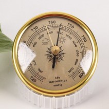 72mm 습도계 온도계 조정 가능한 교정 알루미늄 합금 패널 포인터 등산 애완 동물 시가 보습 상자, [03] barometer gold