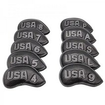 117323 Barudan golf Patriotic Black USA Golf Club Covers Set 아이언 맨 Head Protector 액세서리, 블랙 레드