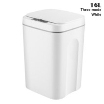 스마트휴지통 스마트 인덕션 터치 쓰레기통 자동 밀봉 자체 변경 가정용 오픈 뚜껑, [02] 16L, [03] Threemode White