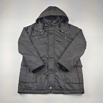 카파 바람막이 점퍼 두꺼운 누빔 겨울 XL 남자 블랙