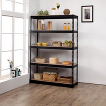 스피드랙 조립식 다용도 선반 120x70x150cm 5단, 블랙(양면코팅합판)