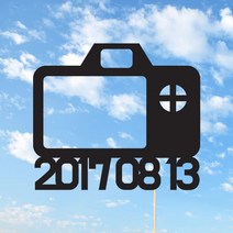 [인디케이] 카메라 날짜 맞춤 케이크토퍼, 핑크