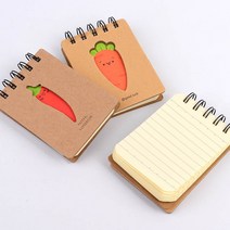 채소 캐릭터 포켓 스프링 메모 수첩 메모스티커, 1개, 고추