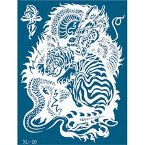 헤나타투 셀프헤나도안 수백번 재사용가능 큰사이즈도안, 1개, XL-20