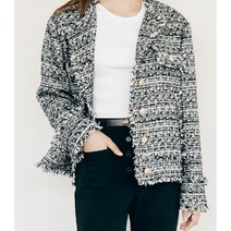 로브로브 여성용 TWEED BLOUSON JACKET