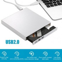 새로운 범용 외부 usb dvd 광학 드라이브 24x cd 레코더 플레이어 pc 노트북, 하얀색