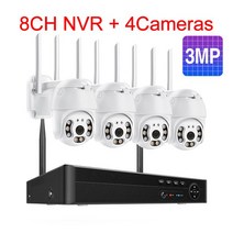 무선영상송수신기 중계Techage-무선 PTZ 보안 시스템 3mp 8CH AI 사람 탐지 자동 추적 비디오 감시 N, 06 8CH NVR 4 3MP Cam_02 1t, 1개