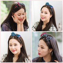 [용평샵] 패션 머리띠 리본 패턴 헤어밴드 스카프타입