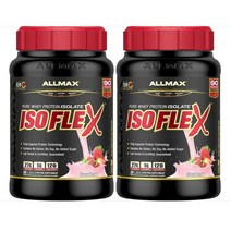 ALLMAX ISOFLEX Whey Protein Isolate 올맥스 아이소플렉스 웨이 프로틴 딸기 907g, 2팩