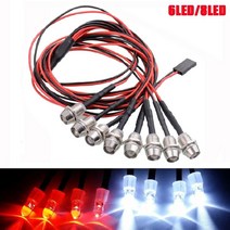 RC카 타이어 새로운 4 led6 led8 led 라이트 키트 2 화이트 2 레드 2 블루 110 18 hsp scx10 d90 hpi rc 자동차 rc 모델 드리프트 자동차, 4 주도