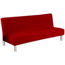 소파 커버 3 seater armless 소파소파 침대 cornasee 텔레스코픽 소파 slipcover 가구 보호기 쉽게 이동식 및 세탁기 세척 쇼파 가죽 교체 스킨스 4인용, 레드