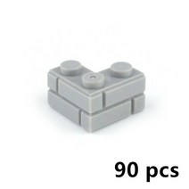 롱브릭타일 접착식파벽돌 파벽돌 DIY 빌딩 블록 벽 그림 벽돌 1x2 1x3 1x4 L 도트 교육 크리 에이 티브 건, 13 gray L 90pcs