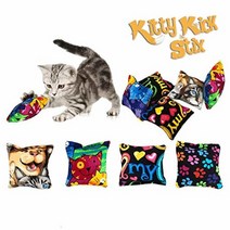 Kitty Kick Stix 프리미엄 개박하 키커 베개 장난감 - 미국산 4팩 788122, Quantity of (4)