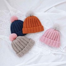 (DIY키트)래빗폼폼이 키즈모자 만들기, 아이보리/인디핑크