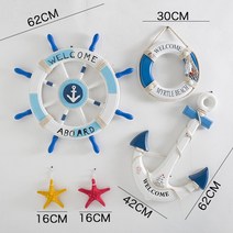 300일 셀프촬영 앨범 소품 용품 배경 배 핸들 장식, 라이트옐로우62CM조타앵커콤비9