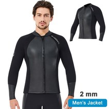 다이빙 웻슈트 드라이슈트 바다수영 서핑 남성 여성용 잠수복 탑스-3mm 2mm 1.5mm 네오프렌 긴 소매 재킷-, 01 2mm Men Jacket_04 XL