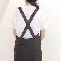카페 X자형 앞치마 커피앞치마 생활방수앞치마 X자형앞치마 주방앞치마 미용실 애견 교사앞치마, 여성용 프리, 브라운