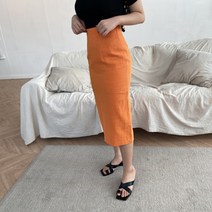 쓰리타임 / (린넨100%) H라인 여름 롱 스커트 데일리