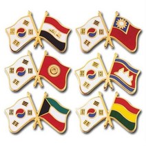 아트박스/로고마크 국기교차자석뺏지(이라크 키르기즈스탄 쿠웨이트 대만 캄보디아 볼리비아)