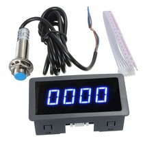 타코미터 타코메타 1Pc 4 디지털 LED 파란색 녹색 RPM 속도 측정기 홀 근접 스위치 센서 NPN 12V 액세서리 세트, 한개옵션0