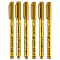 디자인마카 포스카마카 마카펜 마커 세트 보드마카펜 4-8 pcs diy 금속 방수 영구, 골드 6개