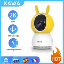 가정용 감시카메라 스마트폰 CCTV 신생아 홈캠 카메라 와이파이 360 실내비디오 CCTV 스마트홈 무선 애완동물 모니터, CN_미국 플러그