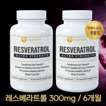 미국빠른직구 수퍼누트라 트렌스 레스베라트롤 300mg, 90정, 2개
